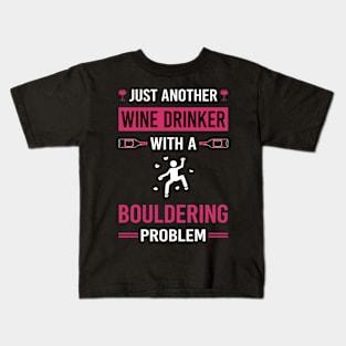 Wine Drinker Bouldering Rock Climbing Kids T-Shirt